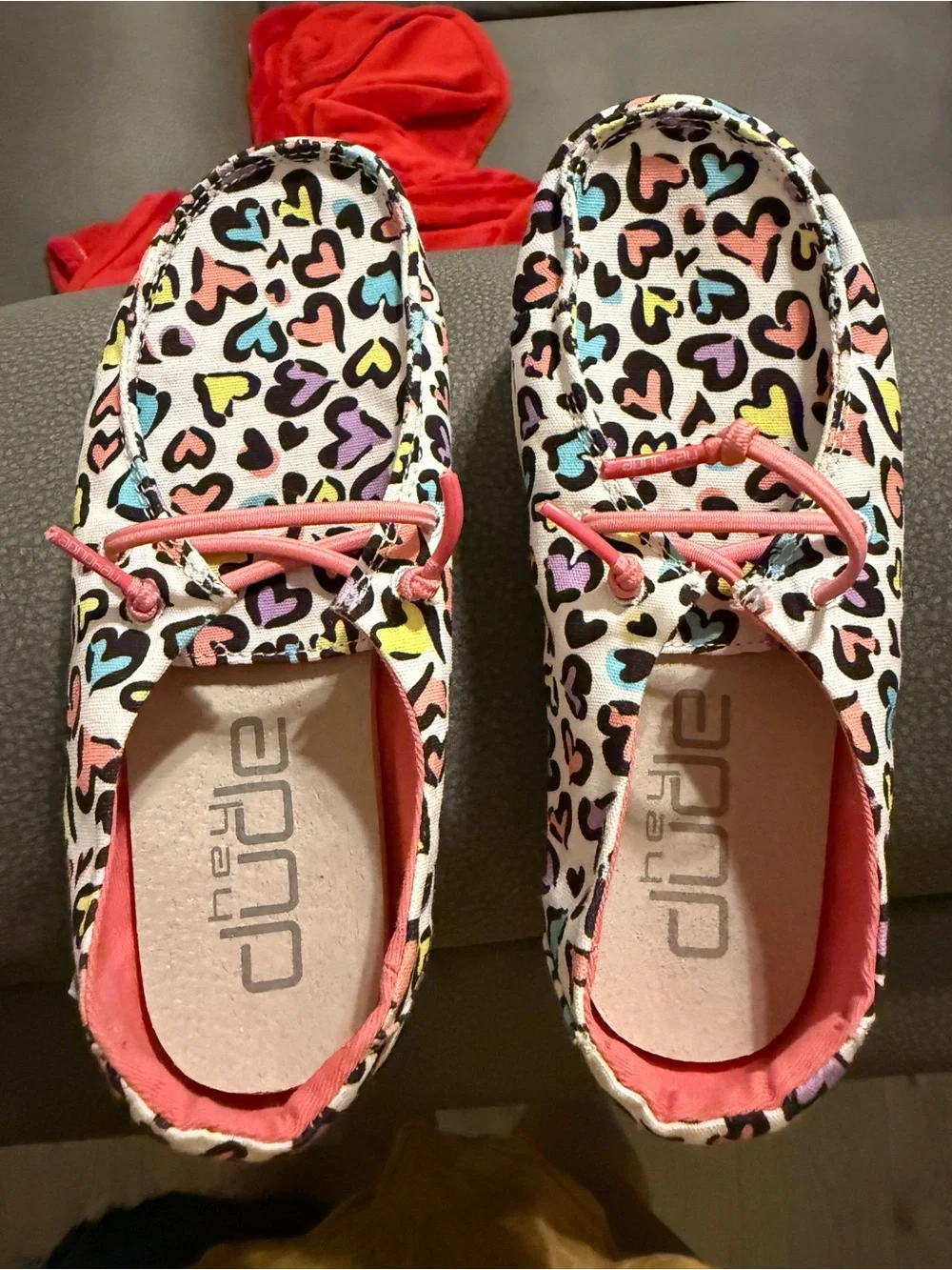 Hey Dude Kids Pink Multi Heart Print
